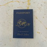 Convite de casamento em formato de passaporte