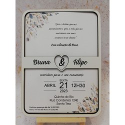 Convite de Casamento em Placa de Madeira