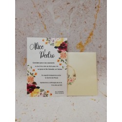 Convite de Casamento Floral | Modelo 3